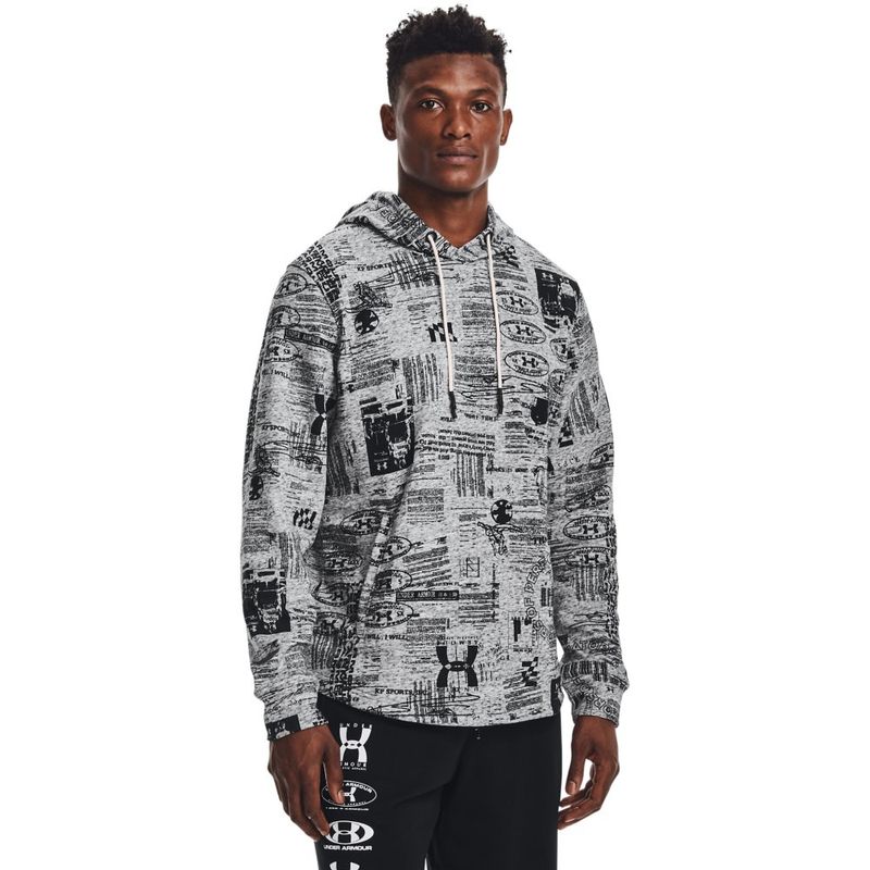 Moletom de Treino Masculino Under Armour Rival Terry Logo Hoodie Cinza