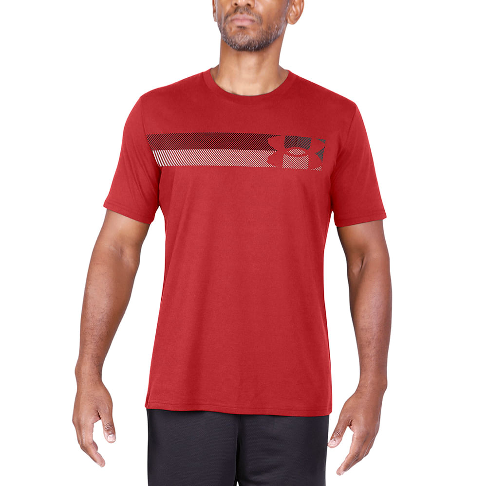 Camiseta Under Armour Left Chest Masculina - Vermelha M - Branco+
