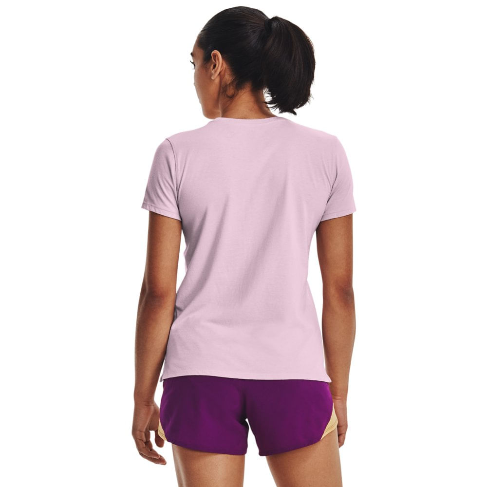 Camiseta de Corrida Feminina Under Armour Run Anywhere Rosa