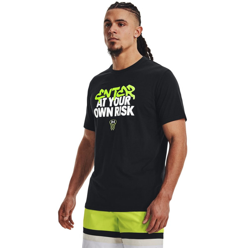 Camiseta de Basquete Masculina Under Armour Enter At Your Own Risk