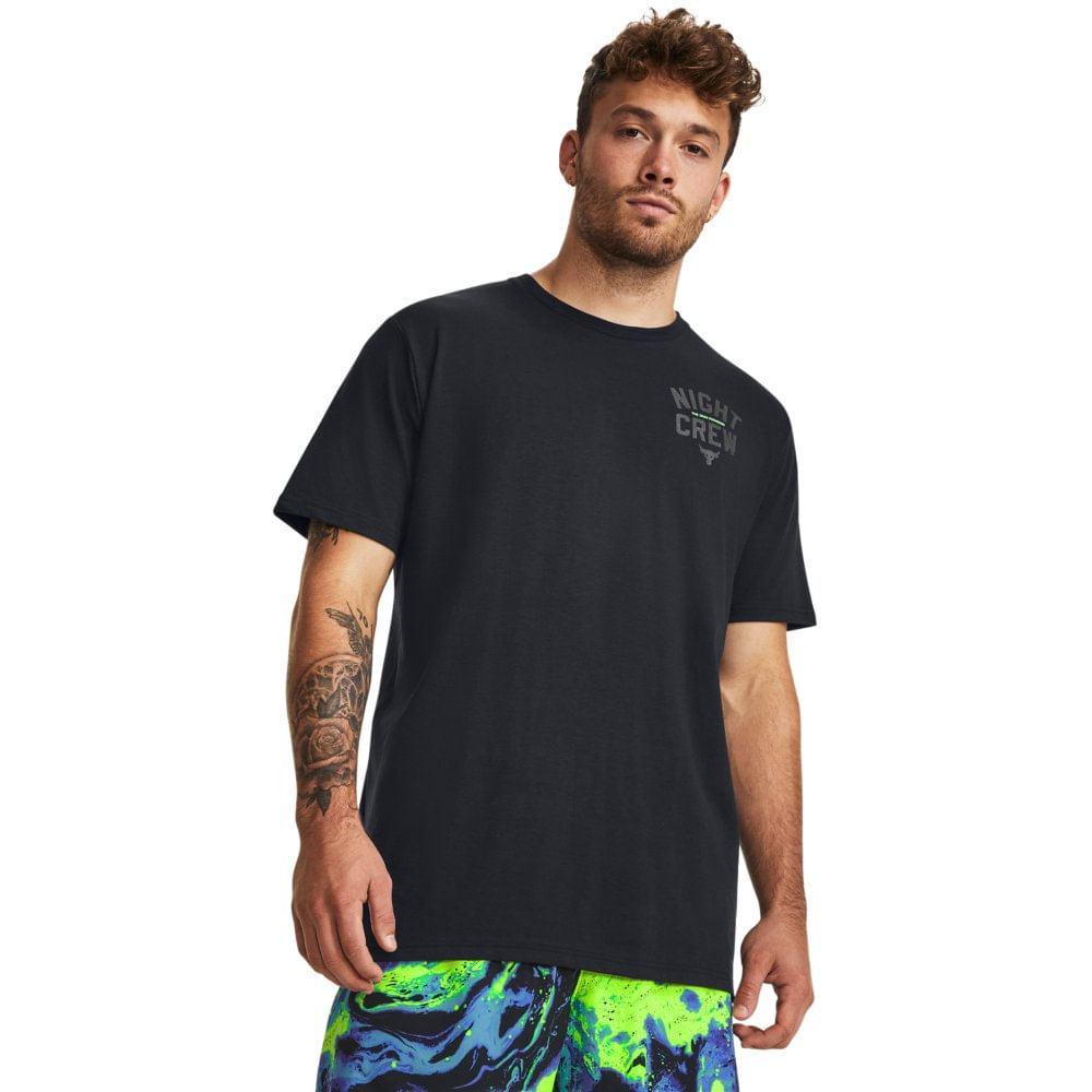 Camiseta de Treino Masculina Under Armour Project Rock Night Crew