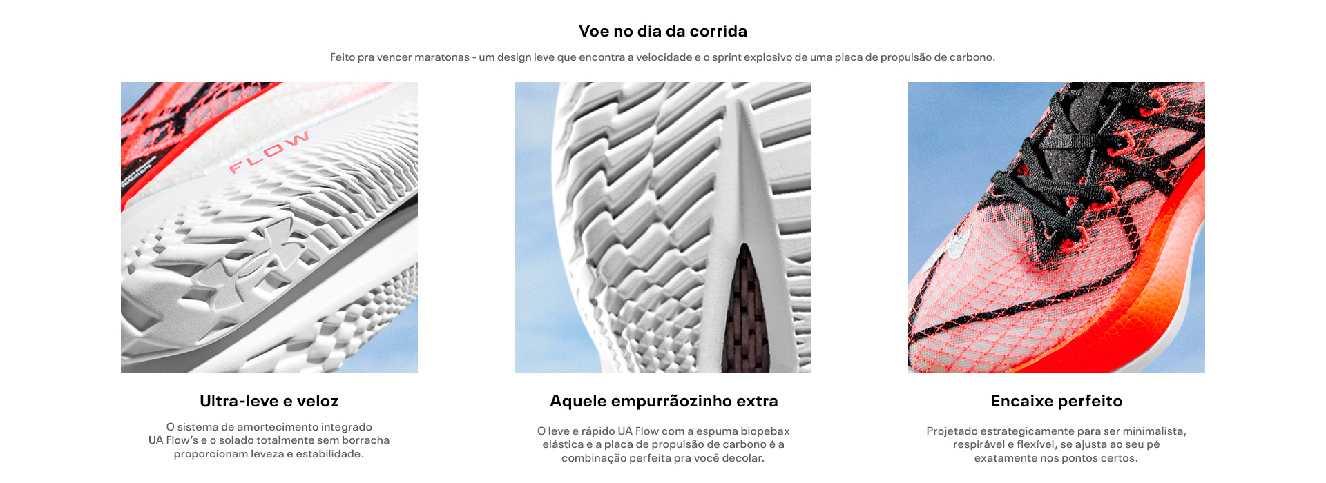 Especificações do tênis de corrida com placa de carbono